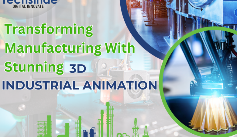 Stunning 3D industrial animation illustrating advanced manufacturing processes and machinery