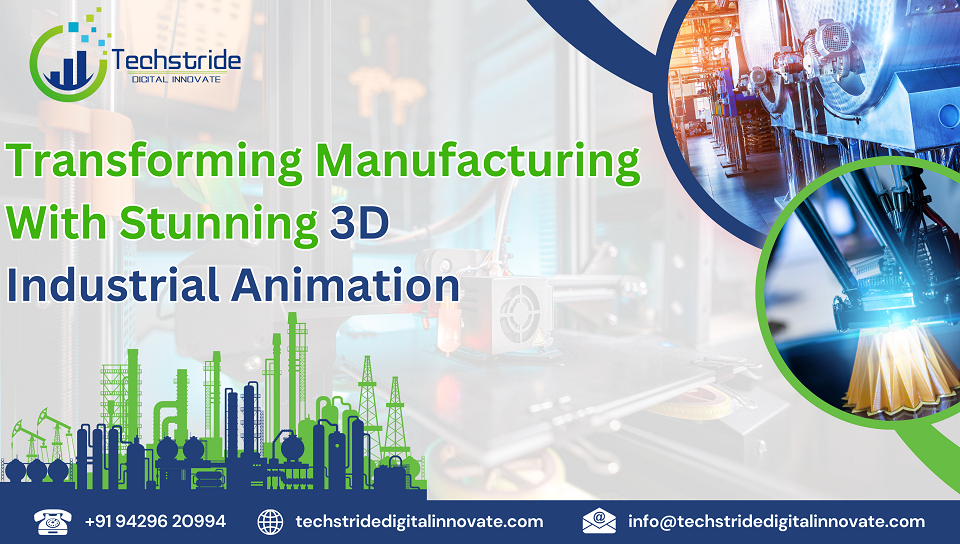 Stunning 3D industrial animation illustrating advanced manufacturing processes and machinery